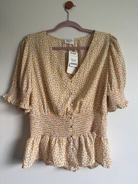 Sienna Sky Yellow Floral V-Neck Top